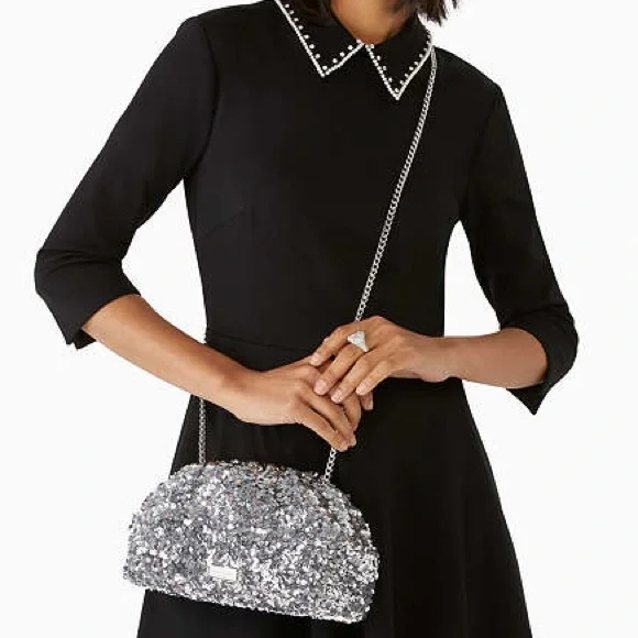kate spade Silver Sequin Clutch - Picture 3 of 11